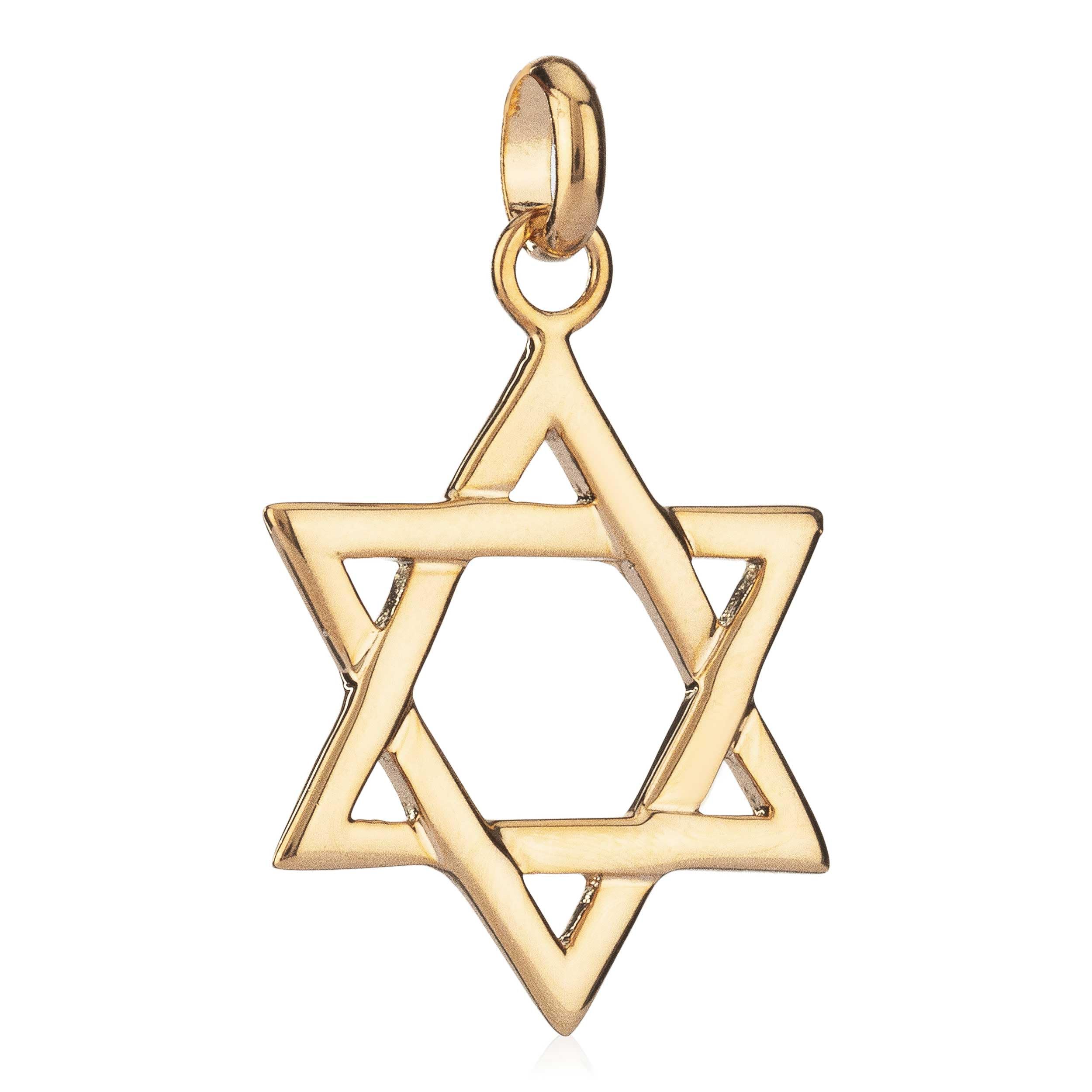 NKlaus Large Pendant Star of David Hexagram Gold Plated Charm Pendant Chain 20x20mm 5058