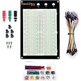 Makeronics 1660 Solderless Breadboard Kit 350 Jumper Wires 65 Jumper Wires | 1660 Tie-Points Experiment Plug-in Breadboard with Aluminum Back Plate Compatible with Prototyping Circuit/Arduino