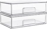 Vtopmart 2 Pack Clear Small Stackable Storage Drawers Acrylic Organizer