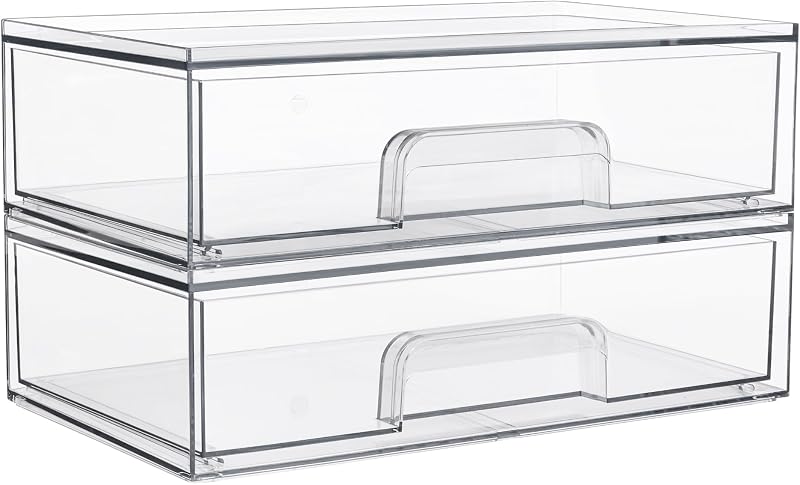 Vtopmart 2 Pack Clear Small Stackable Storage Drawers Acrylic Organizer