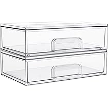 Vtopmart 12.1''W Clear Stackable Drawers: Maximize Space!