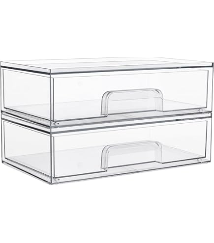 Vtopmart 12.1''W Clear Stackable Drawers: Maximize Space!