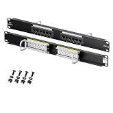 Cable Matters [UL Listed] 12 Port 10Gbps Cat6 Patch Panel, 1U | Wall Mount/Rackmount, 19-Inch, 10Gb Ethernet RJ45, for 19" Racks/Cabinets, 110 or Krone Tools