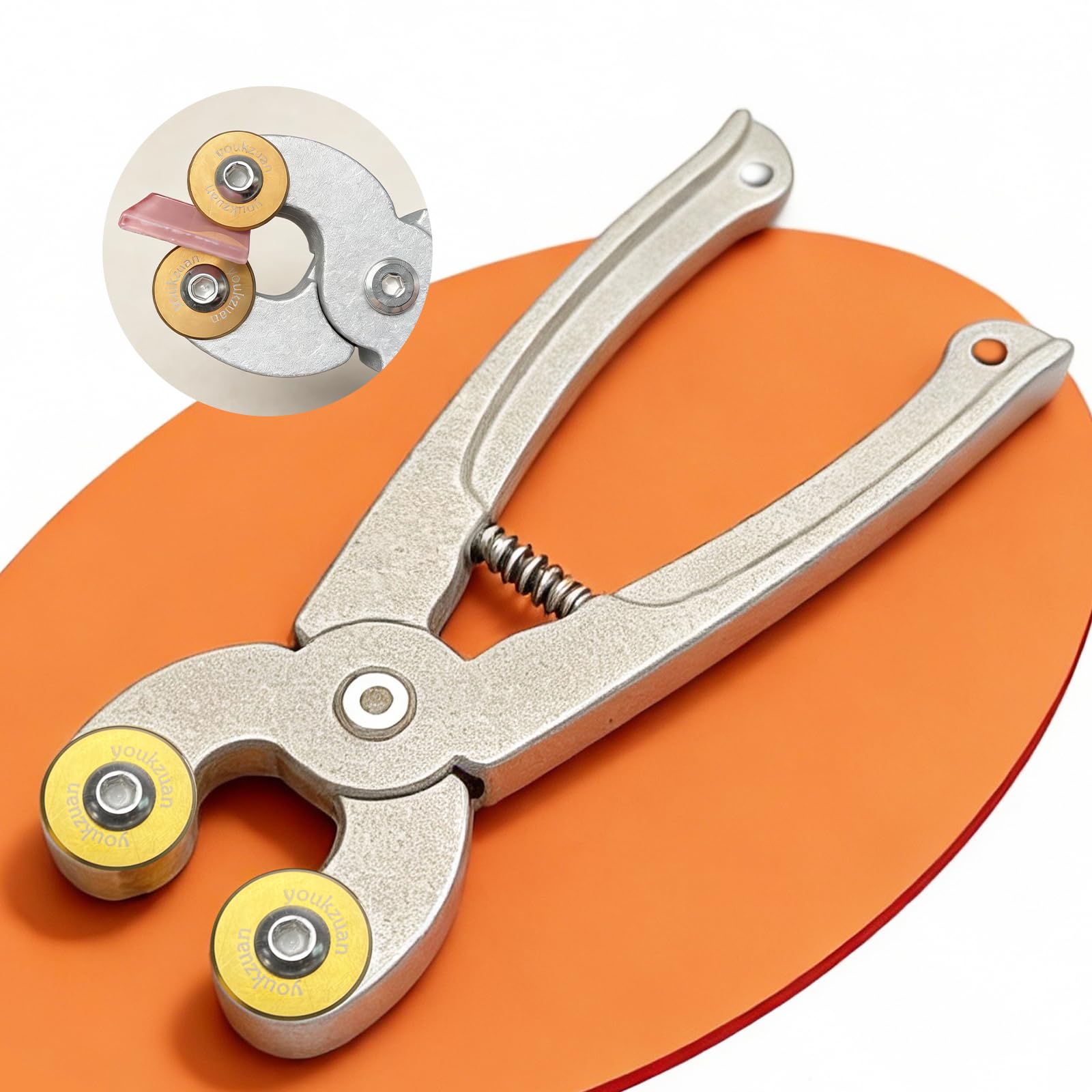 youkzuan Glass & Ceramic Tile Nippers, Heavy Duty Wheeled Mosaic Glass Nippers, 7 Inch Tile Cutter Pliers Metal texture handle, Shapping Plier, Nipper Cutting Tools