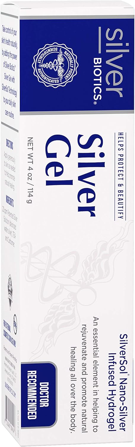 American Biotech Labs - Silver Biotics - Silver Gel - SilverSol Nano-Silver Infused Hydrogel - 4 oz. : Body Gels And Creams : Beauty