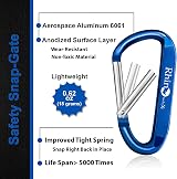 Rhino Produxs Lightweight Snap Carabiner Clips with Keyrings 8pcs D Ring view 3