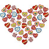 Valentines Erasers for Kids Bulk, Large Valentines Day Erasers, Heart Novelty Erasers for Homework Rewards, Valentine's Day Party Decoration, School Student Prizes, 36 Pcs