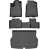 HAFIDI Floor Mats & Cargo Liner for Acura RDX 2016 2017 2018,1st 2nd Row with Trunk Mat, TPE All Weather Protection Car Floor Liners Accessories - Black