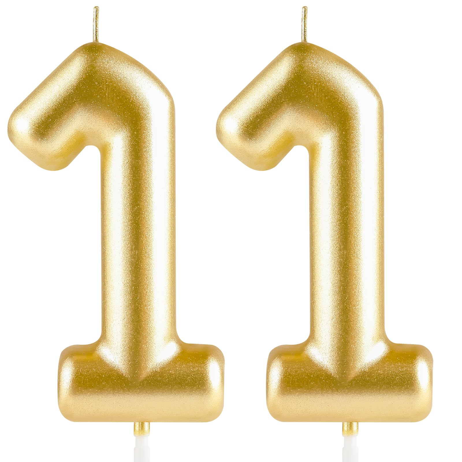 Hongplus Metallic Gold Number 11 Birthday Candle