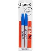 Sharpie Permanent Markers, Fine Point, Blue, 2 Count