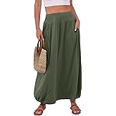 ANRABESS Women's Maxi Skirt Summer Trendy High Waisted Boho Flowy Long Skirts 2026 Spring Fashion Beach Vacation Clothes