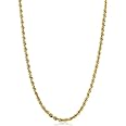 Kooljewelry Solid 14k Yellow Gold Filled Rope Chain Necklace for Men and Women (2.1 mm, 3.2 mm, 4.2 mm or 6 mm)