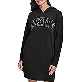 DKNY Womens Exploded Rhinestone Varsity Logo Hoodie Sneaker Dress