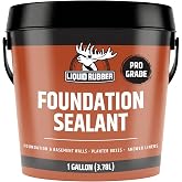 Liquid Rubber Foundation Sealant - Basement Waterproof Sealer, Black, 1 Gal | Flexible Elastomeric Coating - Crack Filler, Leak Repair, Basement Waterproofing Solution, Indoor/Outdoor Use, DIY Protection