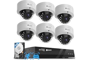 FORCOVR 4COVR 8 Channel Security Camera System, 6X 5MP IK10 Vandal-Proof Wired Commercial Dome PoE IP Camera IP67, AI Human Vehicle Detection, 8CH 4K NVR 2TB HDD, 24/7 Home Surveillance Outdoor, LY54AX5M0806