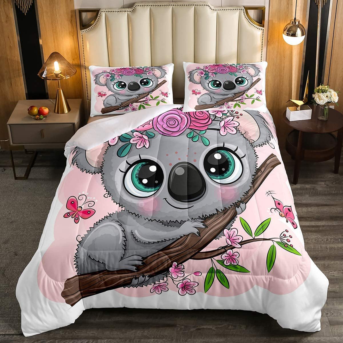 Erosebridal Cartoon Koala Comforter Set King