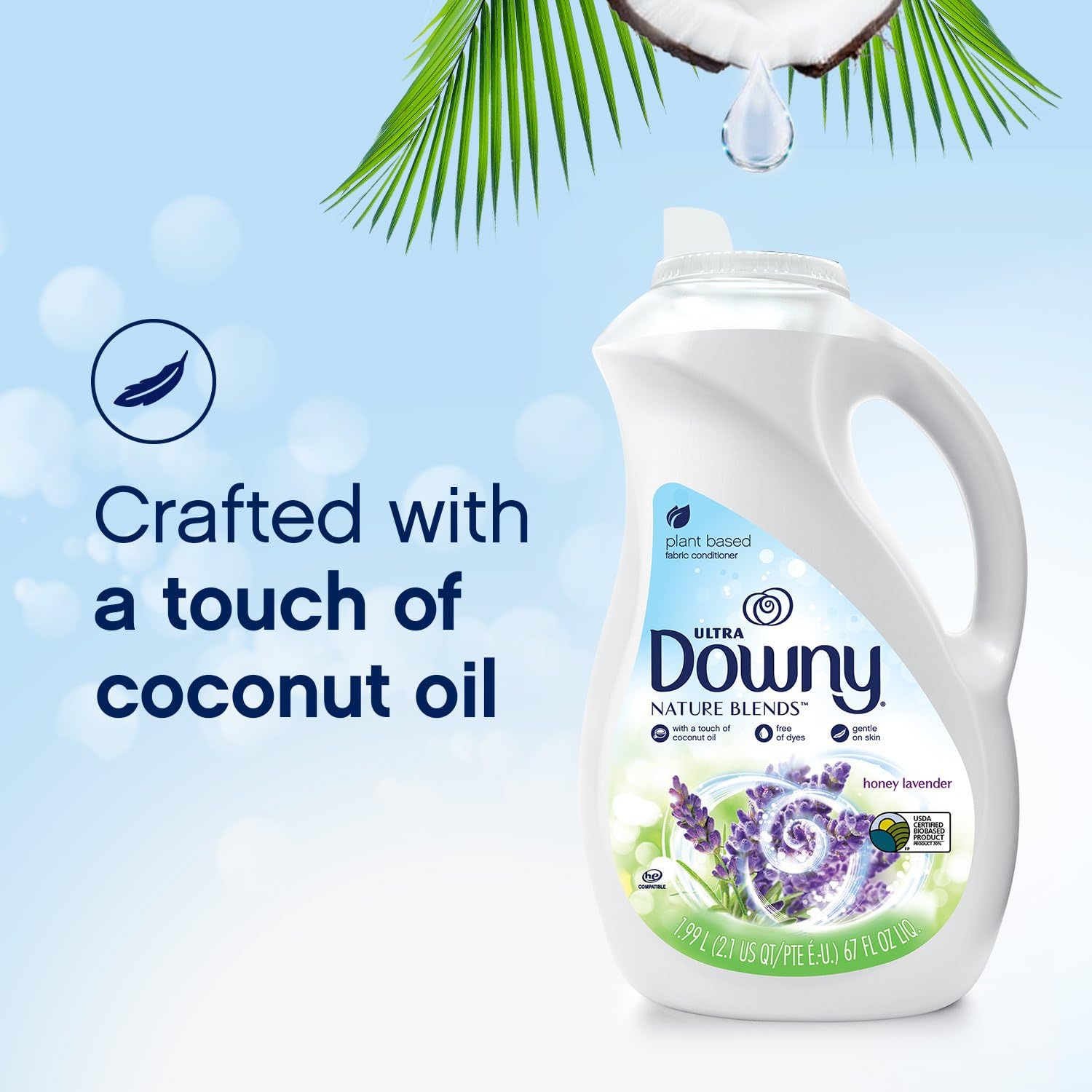 Downy Nature Blends Fabric Conditioner (Fabric Softener), Honey Lavender, 44 Oz Bottles, 2 Pack, 104 Loads Total: Health & Personal Care
