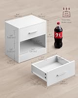 VASAGLE Bedside Tables 2 Pack End Tables with Drawer White LET819T14 view 6