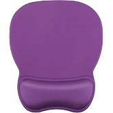 MROCO Ergonomic Mouse Pad with Gel Wrist Rest, 9.4 x 8.1 in, Violet Purple | Ergonomic Shape Design, Multiple Pattern Options, Gel Wrist Comfort, Smooth Lycra Surface, Non-Slip PU Base