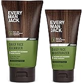 Every Man Jack Daily Face Wash & Moisturizer Bundle for Men – Hydrating Skincare Routine with Hyaluronic Acid, Niacinamide & Aloe