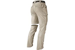 AREOUTS Men's Hiking Pants Convertible Zip Off Lightweight Waterproof Quick Dry Outdoor Fishing Travel Safari Camping