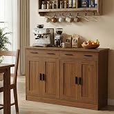 Anystyle 53" Rustic Brown Buffet Cabinet with Storage, Kitchen Sideboard Buffet Server with 2 Drawers &amp; 4 Doors, Modern Coffee Bar Cabinet Credenza for Dining Room, Living Room, Hallway