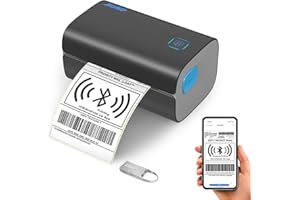Jiose Bluetooth Thermal Shipping Label Printer - Desktop Shipping Label Printer - Print Custom Stickers - Support Chrome OS, Mac, Windows, Android, iOS for 4x6 Shipping Package Labels