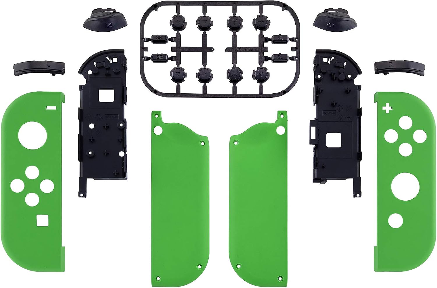 eXtremeRate Soft Touch Grip Green Joy con Handheld Controller Housing with Full Set Buttons - Image 3