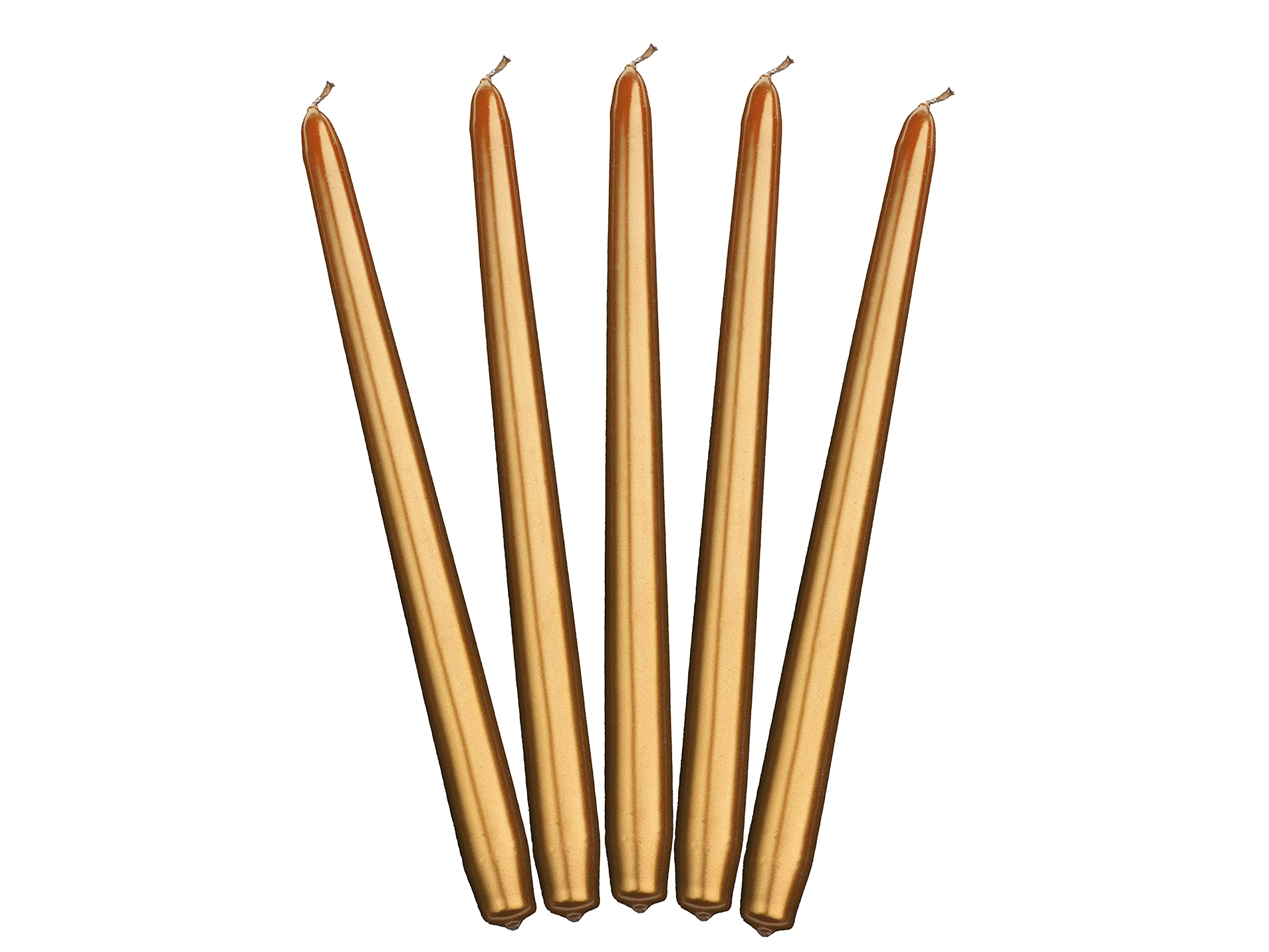 PartyDeco Golden Tapered Candle Set, Table Decoration, Long Candle for Weddings, Birthdays, Celebrations, Christmas, Candle Holder, Decorative Candle