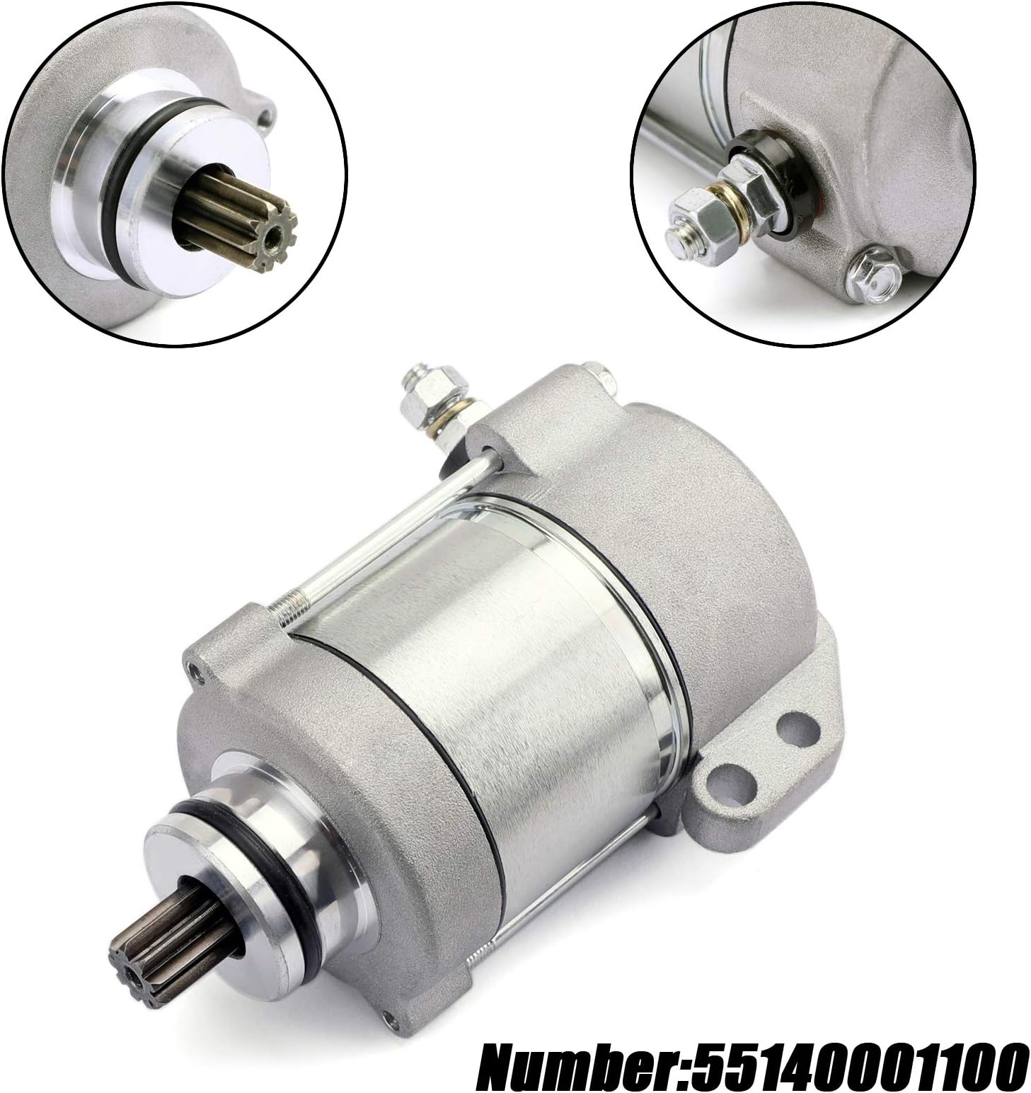 MNJHBG Motorcycle Starter 5514001100 55140001000 apte à K-TM 200 250 300 XC-W EXC EXC-E XC 2008-2012 2009 12V 410W