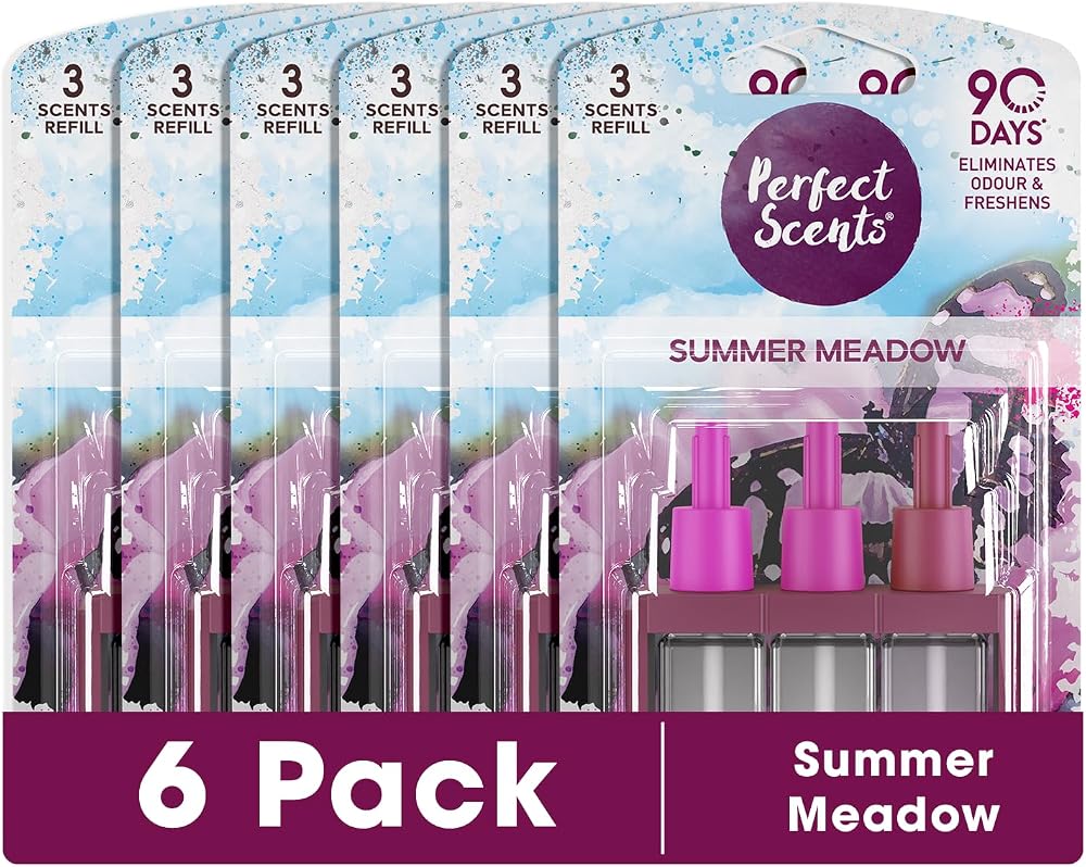 Perfect Scents 3 Scents Air Freshener Refill 6 Pack Summer Meadow 20ml