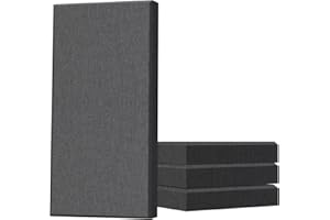 Olanglab Acoustic Wall Panels Sound Absorbing 4 Pack,12x24x2 Inches Fiberglass Soundproof Wall Panels, Sound Dampening Panels, Recording Studio Acoustical Treatments (Dark Gray)