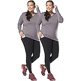 No nonsense Women's Soft Cotton Leggings with Side Pockets Workout Stretch Pull On Pants