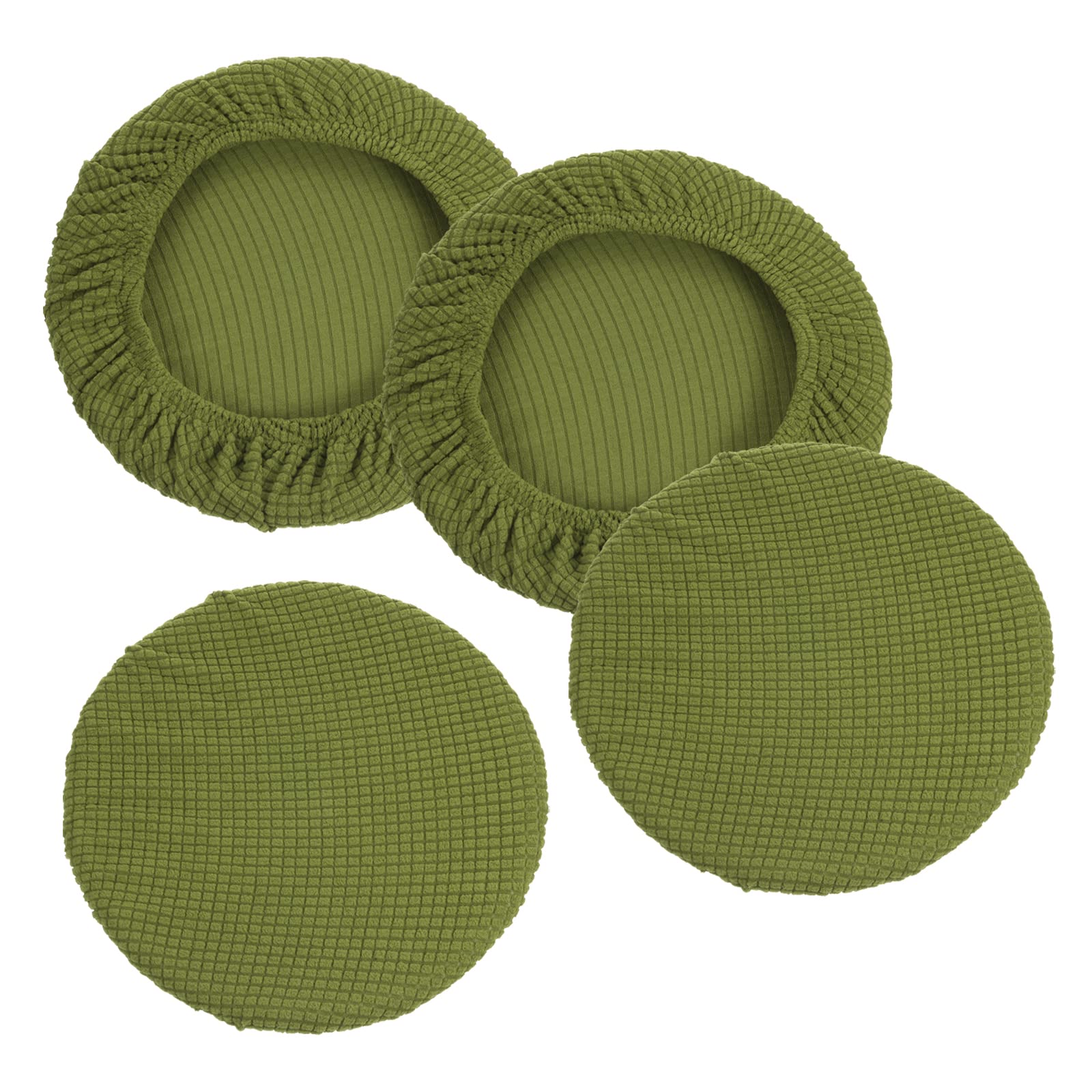 PATIKIL 11" Round Bar Stool Cover, 4 Pack Washable Elastic Stool Cover for Diameter 11"-13" Chair, Lawn Green