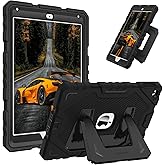 Fintie Case for iPad 6th / 5th Generation (2018 2017 Model, 9.7 Inch), iPad Air 2 (9.7 Inch), Fully-Body Rugged Heavy Duty Shockproof Protective Case with Built-in Kickstand for Kids, Black