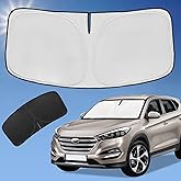 Sun Shade Sunshade for Hyundai Tucson Windshield Cover,4-Layer Front Window Shade Custom fit Tucson 2016-2021 Sun Visor 240T Retractable Shade Blocks UV Rays Cooler Car Accessories