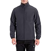 TRAILSIDE SUPPLY CO. Men's Softshell Jacket Fleece Lined Windbreaker,Lightweight Water Resistant Winter Coat