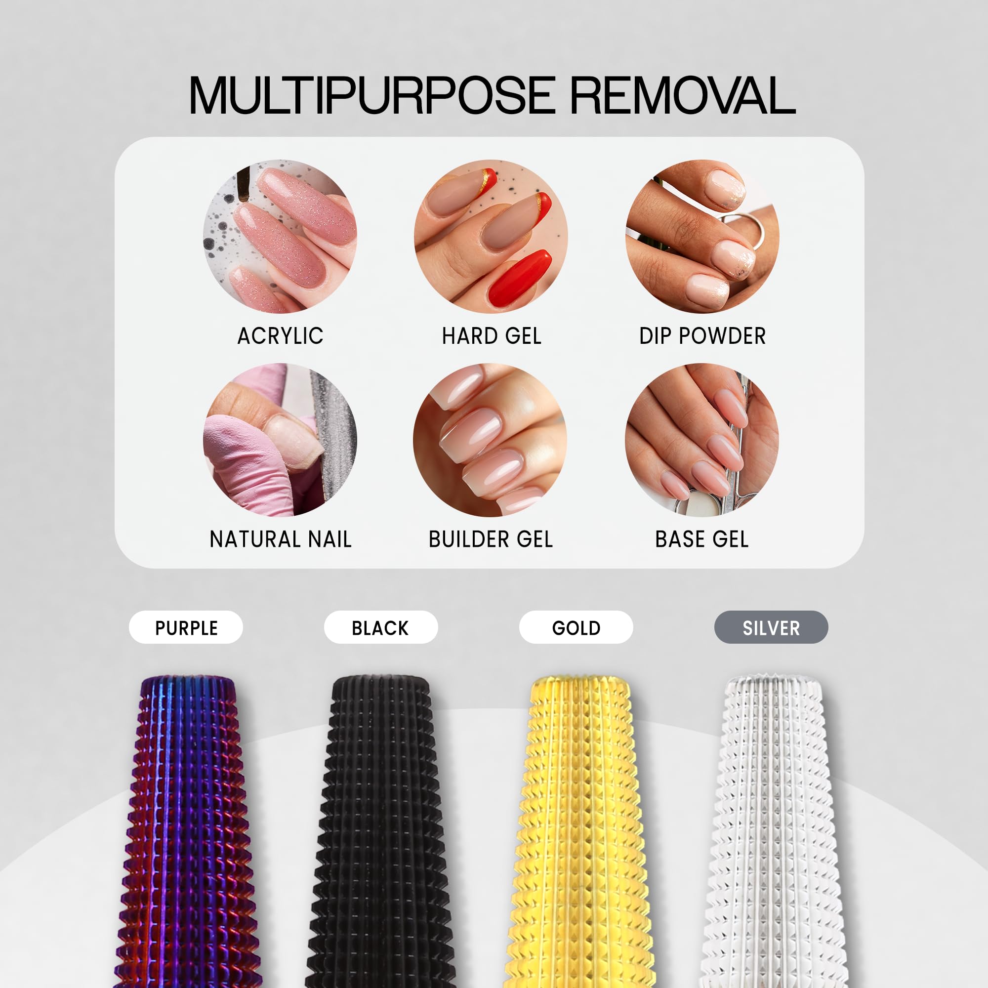 PANA Nail Carbide 5 in 1 Bit - Two Way Rotate use for Both Left and Right Handed - Fast Remove Acrylic or Hard Gel - 3/32