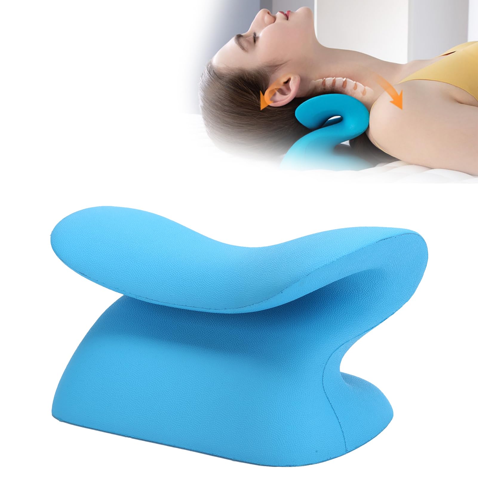 Neck and Shoulder Relax Pillow Cervical Traction Pain Relief High Elastic Neck with Massage Pillow for Muscle Relax Stretcher Neck Stretcher for Pain Relief