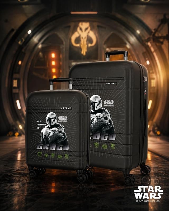 Joumma Star Wars His Name Is Grogu Maleta de Cabina Negro 40x55x20 cm Rígida ABS Cierre TSA 37L 2,8kg 4 Ruedas Dobles
