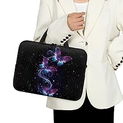 Uasibuni Stars Butterfly Print 15.6Inch Laptop Bag
