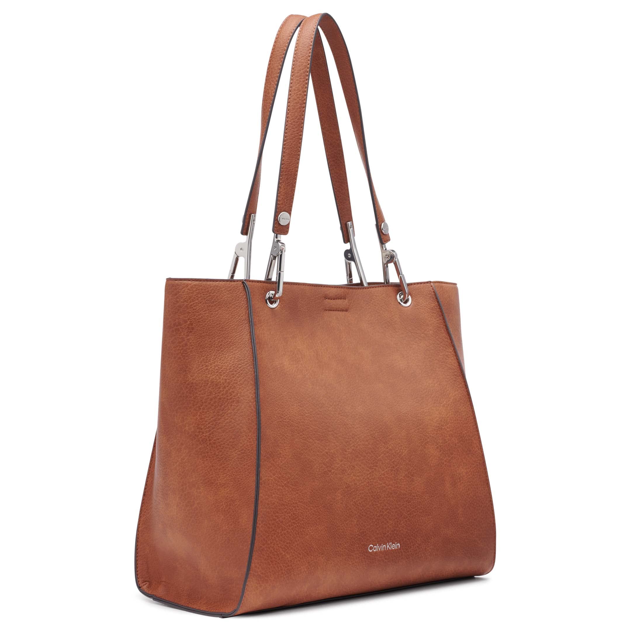 Calvin Klein Women's Reyna North/South Tote, Caramel Combo, One Size