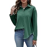 Susclude Button Down Shirts for Women Long Sleeve Womens Dress Shirts Wrinkle-Free Collared Fall Work Business Casual Tops