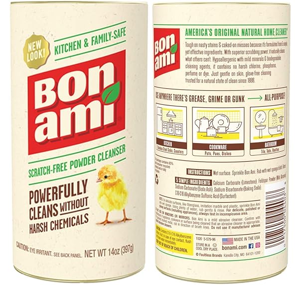 BON AMI POWDER CLEANSER FOR KITCHENS & BATHROOMS – ALL TYPES OF SURFACES, CLEANS GRIME & DIRT, POLISHES SURFACES, ABSORBS ODORS (SINGLE 1 PACK)