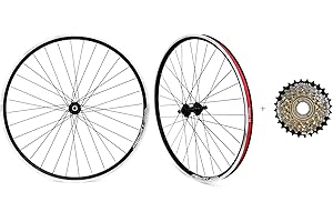 Exceedhub 26" Mountain Bike Wheelset, Quick Release MTB Bicycle Double Wall Rims MTB Wheel Set, Ultralight Aluminum Alloy 32H Bike Wheels Compatible MF-TZ500 6 Speed Freewheel