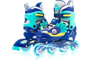Unicorn Kids Inline Skates for Girls Women,WESKIFAN Rainbow Blades Skates with Shiny Light up Wheels&Adjustable Ages 6-8-12 Year Old, Roller Skates for Birthday Xmas Gifts Toys, Patines para Niñas
