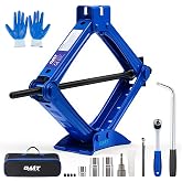 OMT 2 Ton Scissor Jack, 15pc Car Scissor Jack Kit, 4409 Lb. Portable Kit | For Sedan SUV MPV; Ratchet Wrench &amp; Drill Sockets; 3.9-15.4" Height; Thickened Base Prevents Tipping; Solid Steel