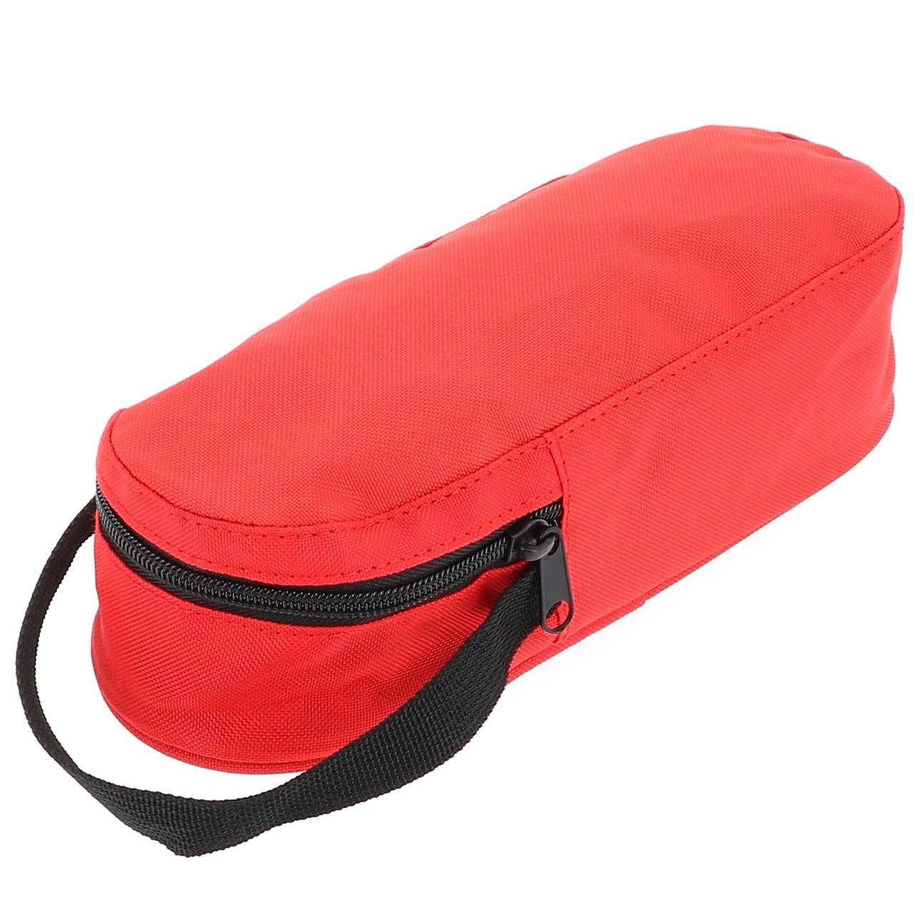 Kimood Red Petanque Bag for 3 Boules, with Zip Closure.