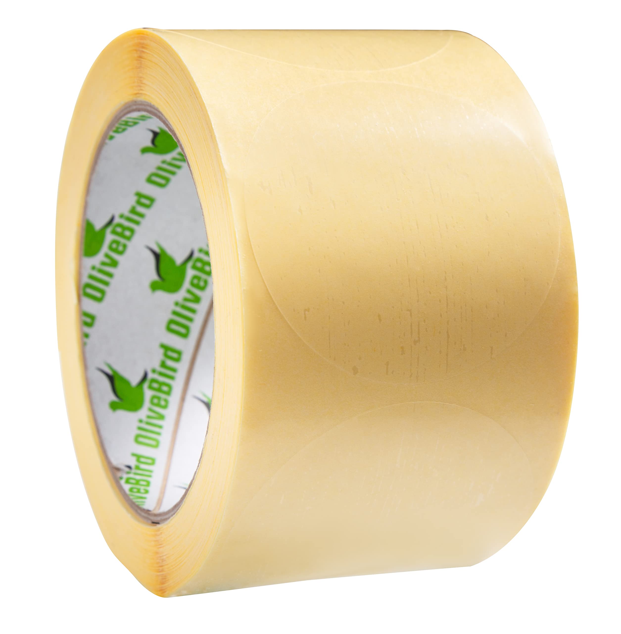 OliveBird 500 Clear Round Stickers 60mm / 6cm Diameter