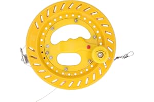 Kite Reel Winder with Strong Kevlar Line String Reel Wheel Flying Tools Kite String Reel Accessory with 200M Line (20cm Yello